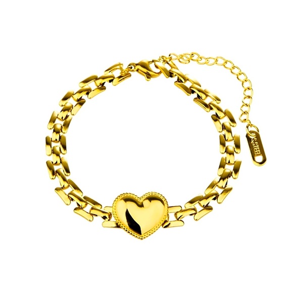 Jewelry - NEW- Gold Bracelet 18K Gold Plated/Heart Bracelet Stainless Steel for Women